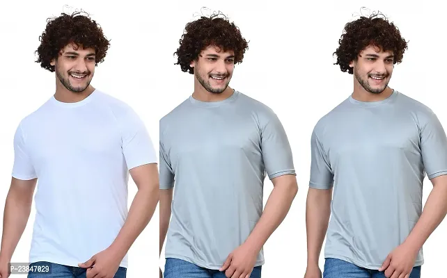 Comfortable Multicoloured Polycotton T-Shirt For Men Pack Of 3