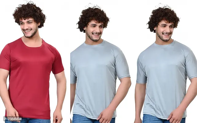 Comfortable Multicoloured Polycotton T-Shirt For Men Pack Of 3