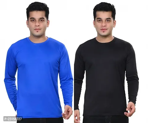 Stylish Fancy Polycotton Solid Round Neck T-Shirts For Men Pack Of 2