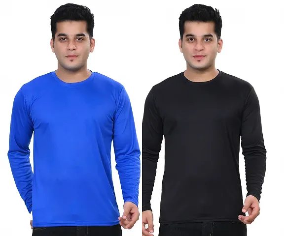 Stylish Multicoloured Round Neck T-Shirt For Men Pack Of 2
