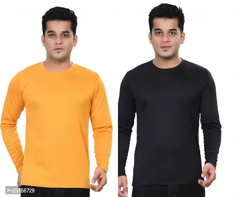 Stylish Fancy Polycotton Solid Round Neck T-Shirts For Men Pack Of 2