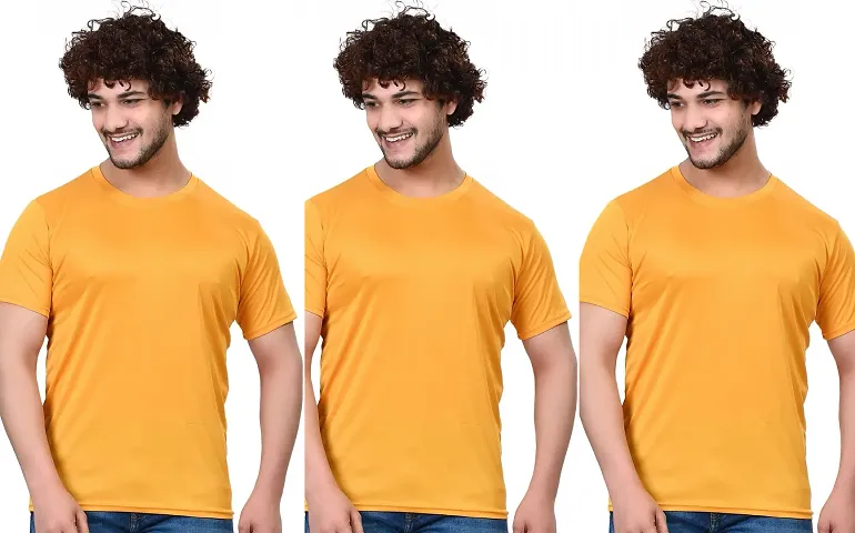 Comfortable Polycotton T-Shirt For Men Pack Of 3