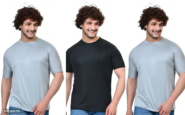 Comfortable Multicoloured Polycotton T-Shirt For Men Pack Of 3-thumb0
