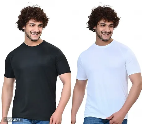 Comfortable Multicoloured Polycotton T-Shirt For Men Pack Of 2