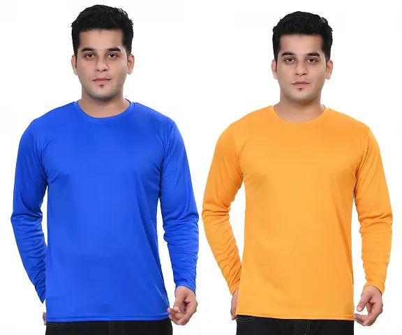 Stylish Multicoloured Round Neck T-Shirt For Men Pack Of 2