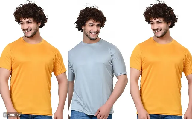 Comfortable Multicoloured Polycotton T-Shirt For Men Pack Of 3