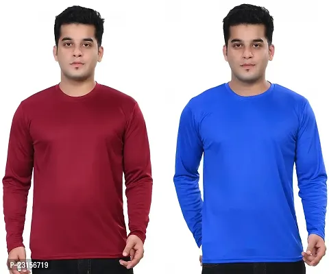 Stylish Fancy Polycotton Solid Round Neck T-Shirts For Men Pack Of 2