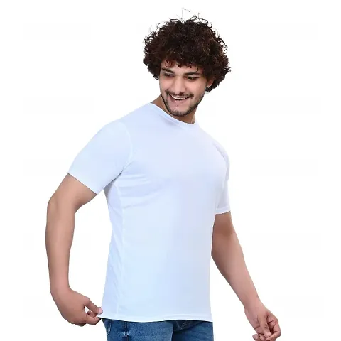 Solid Round Neck Half Sleeves T Shirt For Men