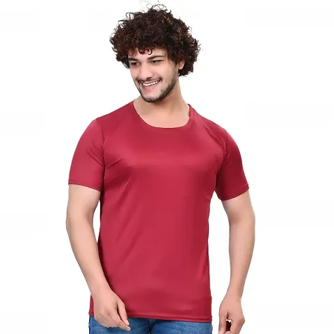 Classic Polycotton Round Neck Tees For Men