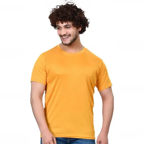 Classic Polycotton Round Neck Tees For Men