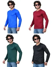 Stylish Fancy Polycotton Solid Round Neck T-Shirts For Men Pack Of 4-thumb2