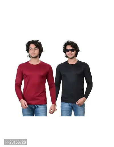 Stylish Fancy Polycotton Solid Round Neck T-Shirts For Men Pack Of 2