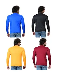 Stylish Fancy Polycotton Solid Round Neck T-Shirts For Men Pack Of 4-thumb2