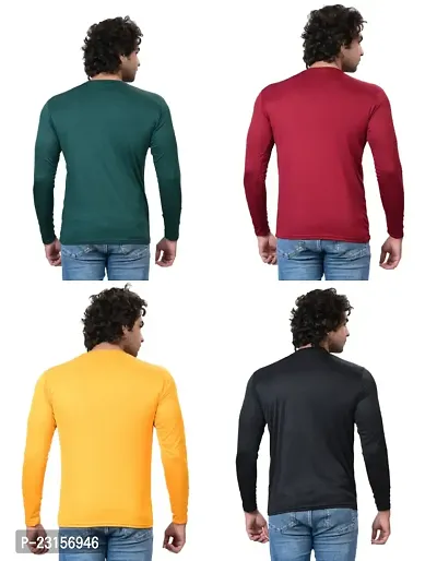 Stylish Fancy Polycotton Solid Round Neck T-Shirts For Men Pack Of 4-thumb4