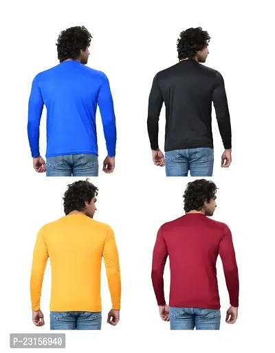 Stylish Fancy Polycotton Solid Round Neck T-Shirts For Men Pack Of 4-thumb3