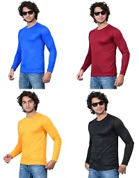 Stylish Fancy Polycotton Solid Round Neck T-Shirts For Men Pack Of 4-thumb3