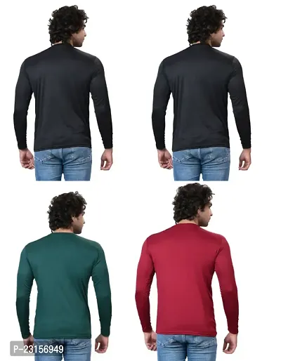 Stylish Fancy Polycotton Solid Round Neck T-Shirts For Men Pack Of 4-thumb4