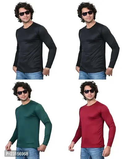 Stylish Fancy Polycotton Solid Round Neck T-Shirts For Men Pack Of 4-thumb4