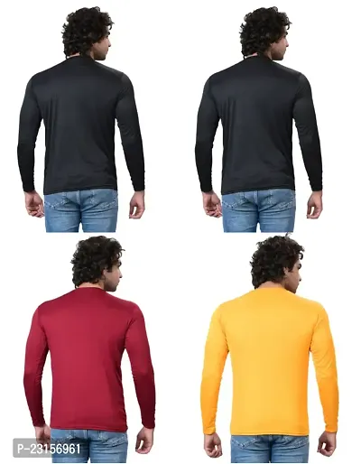 Stylish Fancy Polycotton Solid Round Neck T-Shirts For Men Pack Of 4-thumb4