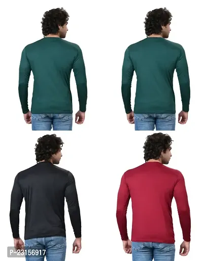 Stylish Fancy Polycotton Solid Round Neck T-Shirts For Men Pack Of 4-thumb3