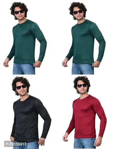 Stylish Fancy Polycotton Solid Round Neck T-Shirts For Men Pack Of 4-thumb4