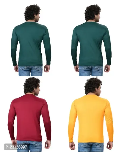 Stylish Fancy Polycotton Solid Round Neck T-Shirts For Men Pack Of 4-thumb4