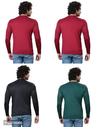 Stylish Fancy Polycotton Solid Round Neck T-Shirts For Men Pack Of 4-thumb4