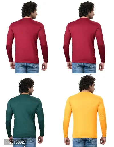 Stylish Fancy Polycotton Solid Round Neck T-Shirts For Men Pack Of 4-thumb4