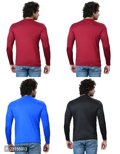 Stylish Fancy Polycotton Solid Round Neck T-Shirts For Men Pack Of 4-thumb4