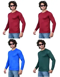 Stylish Fancy Polycotton Solid Round Neck T-Shirts For Men Pack Of 4-thumb2