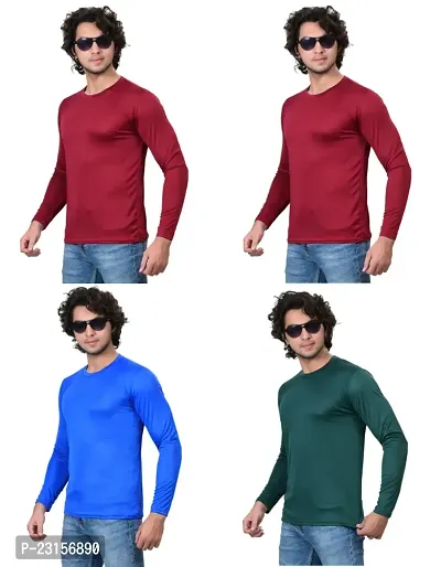 Stylish Fancy Polycotton Solid Round Neck T-Shirts For Men Pack Of 4-thumb3