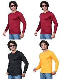 Stylish Fancy Polycotton Solid Round Neck T-Shirts For Men Pack Of 4-thumb2