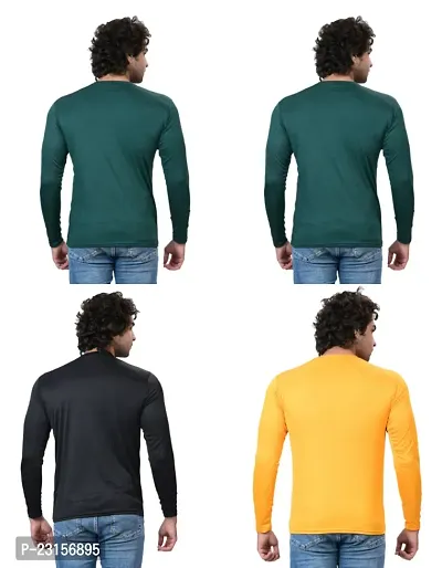 Stylish Fancy Polycotton Solid Round Neck T-Shirts For Men Pack Of 4-thumb3