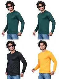 Stylish Fancy Polycotton Solid Round Neck T-Shirts For Men Pack Of 4-thumb3