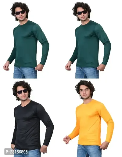 Stylish Fancy Polycotton Solid Round Neck T-Shirts For Men Pack Of 4-thumb4