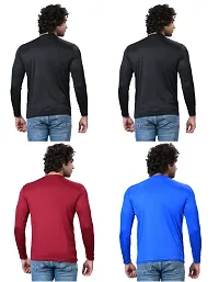 Stylish Fancy Polycotton Solid Round Neck T-Shirts For Men Pack Of 4-thumb2