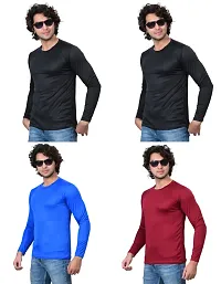 Stylish Fancy Polycotton Solid Round Neck T-Shirts For Men Pack Of 4-thumb3