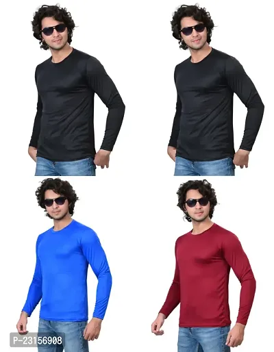 Stylish Fancy Polycotton Solid Round Neck T-Shirts For Men Pack Of 4-thumb4