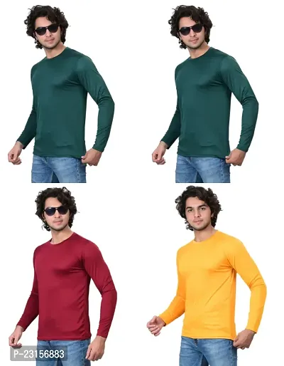 Stylish Fancy Polycotton Solid Round Neck T-Shirts For Men Pack Of 4-thumb4