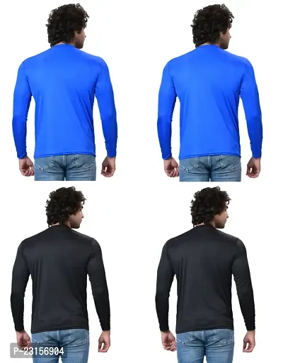 Stylish Fancy Polycotton Solid Round Neck T-Shirts For Men Pack Of 4-thumb2