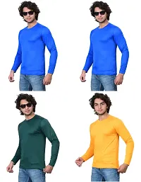 Stylish Fancy Polycotton Solid Round Neck T-Shirts For Men Pack Of 4-thumb1