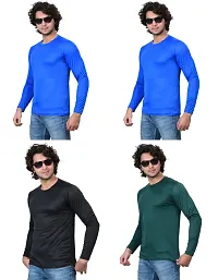 Stylish Fancy Polycotton Solid Round Neck T-Shirts For Men Pack Of 4-thumb2