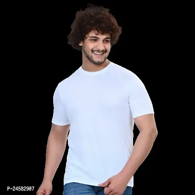 Classic Polycotton Solid T-Shirt For Men-thumb0