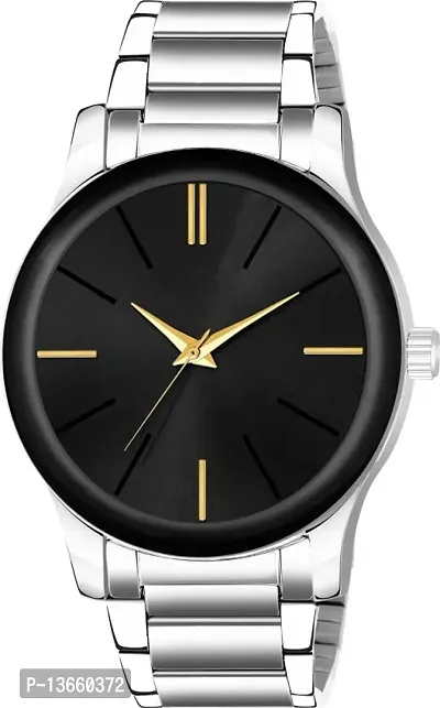 Stylish Black Metal Analog Watches For Men-thumb0