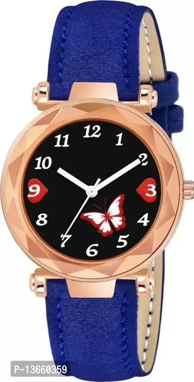 Stylish Blue Synthetic Leather Analog Watches For Women-thumb0