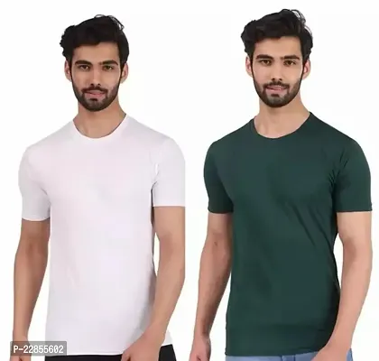 Stylish Polyester Tees For Men, Pack Of 2-thumb0