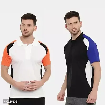 Stylish Polycotton Polos For Men, Pack Of 2