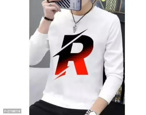 Comfortable White Polyester Round Neck Tees For Men-thumb0