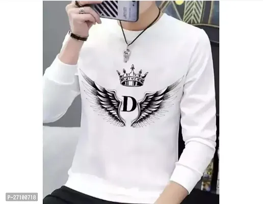 Comfortable White Polyester Round Neck Tees For Men-thumb0