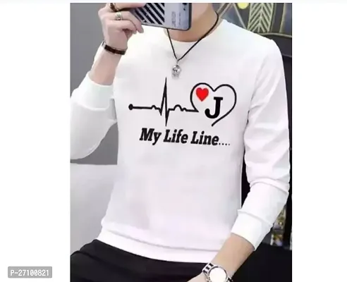 Comfortable White Polyester Round Neck Tees For Men